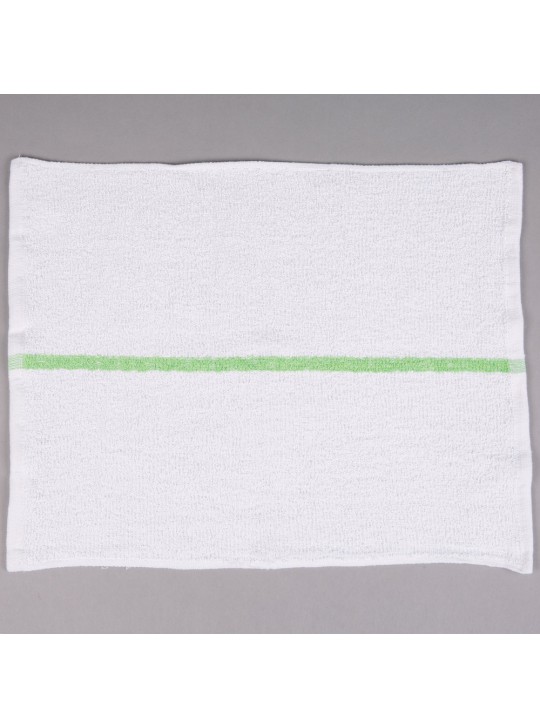 Bar Towels Terry Green Striped 16"x 19" 100% cotton 32 Oz. 12/Pack