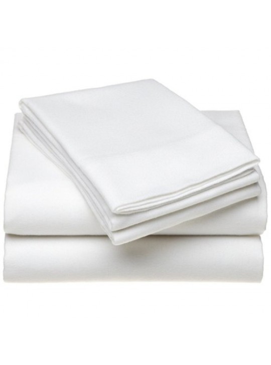 T-250 Premium Percale Plain Cotton-Poly Flat Sheets TWIN 72"x120" Color: White 1/Pack