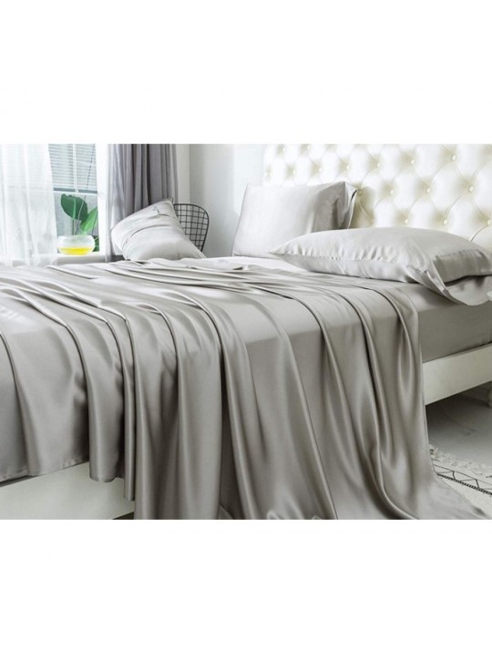 TWIN Sheet Set (Flat x1 + Fitted x1 + PC X1) in Elegant 4 colors Fabric Luxury Satin 75GSM 3pc/ Set