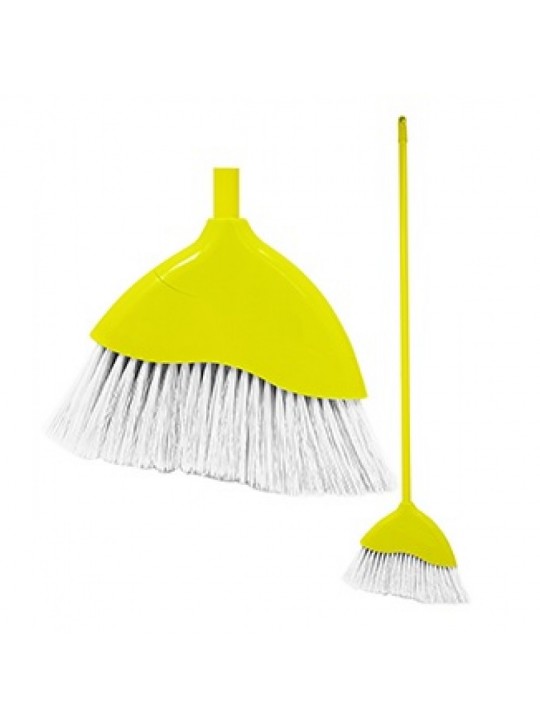 Commercial Indoor/Outdoor angle Broom with Handle 47" Yellow