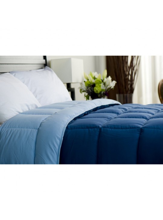 TWIN size 72"x90" Microfibre Hypoallergenic Synthetic Comforters color BLUE (2 Tone) 1/Pack