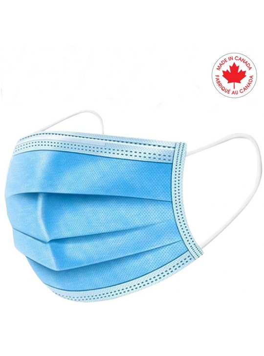 Non-Medical Masks Disposable 3PLY BLUE packing 50's/ box MADE IN CANADA Lic#14804