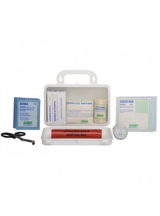 SAFECROSS Basic First Aid Kit, 10-Unit, Plastic Box