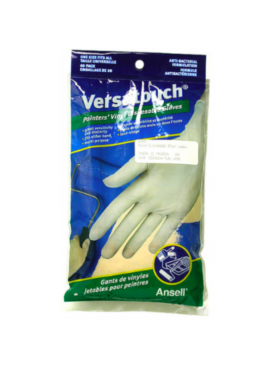 Disposable Vinyl Gloves One Size Fits All White 5 Pair/Pack