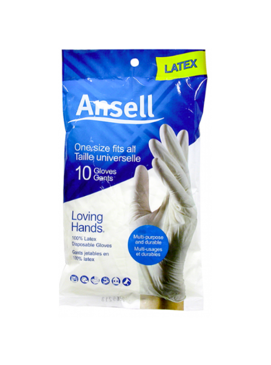Disposable Latex Gloves One Size Fits All multi-purpose White 5 Pair/Pack