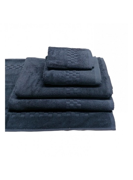Face Towels 13"x13" #2.00Lbs/ dz Premium Combed Cotton Jacquard Borders color: ABYSS 12/ Pack