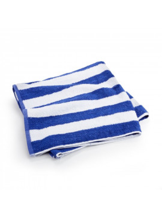 Cabana Pool Towels 30" x 60" #13.00Lbs/dz Blue-White Striped Full Terry 6/Pack
