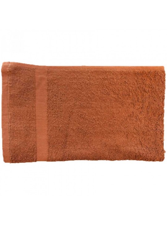 Face Towel 12" x 12" #1.00Lbs/dz Economy Terry with cam Border 100% Cotton BROWN 12/Pack