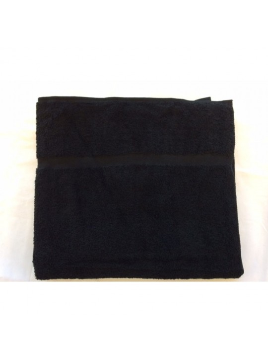 Hand Towel 30"x 16" #4.00 Lbs/dz Extra Soft Bamboo Towels with Border color: BLACK 6/Pack