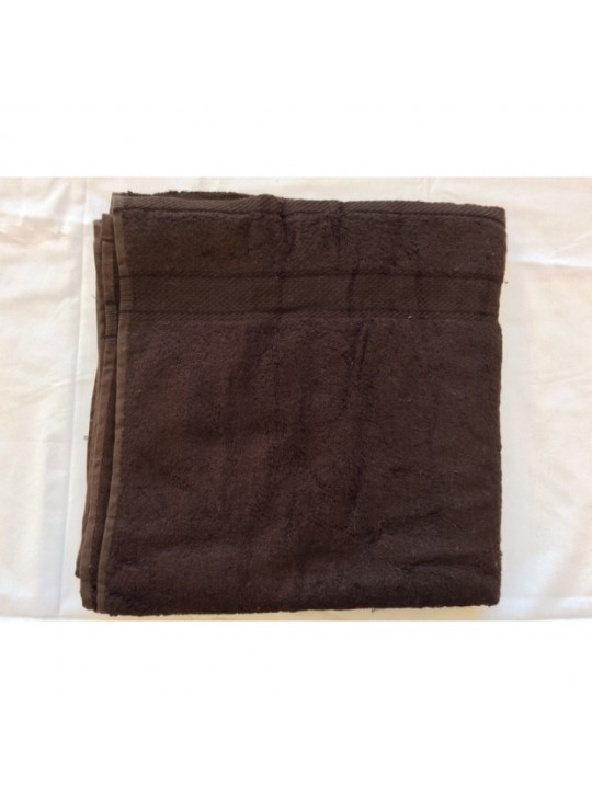 Hand Towel 30"x 16" #4.00 Lbs/dz Extra Soft Bamboo Towels with Border color: BROWN 6/Pack