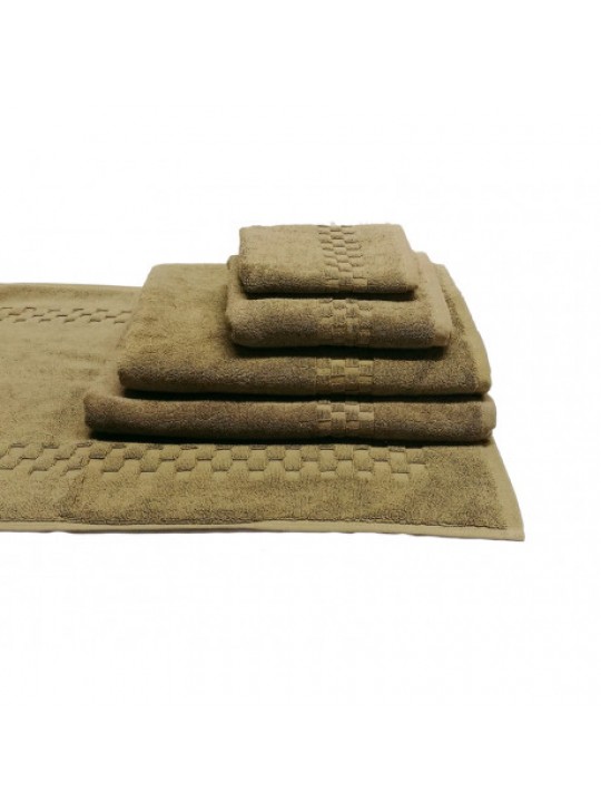 Face Towels 13"x13" #2.00Lbs/ dz Premium Combed Cotton Jacquard Borders color: TUSCAN EARTH 12/ Pack