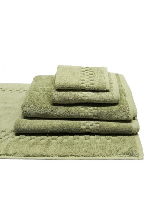 Face Towels 13"x13" #2.00Lbs/ dz Premium Combed Cotton Jacquard Borders color: SAGE 12/ Pack
