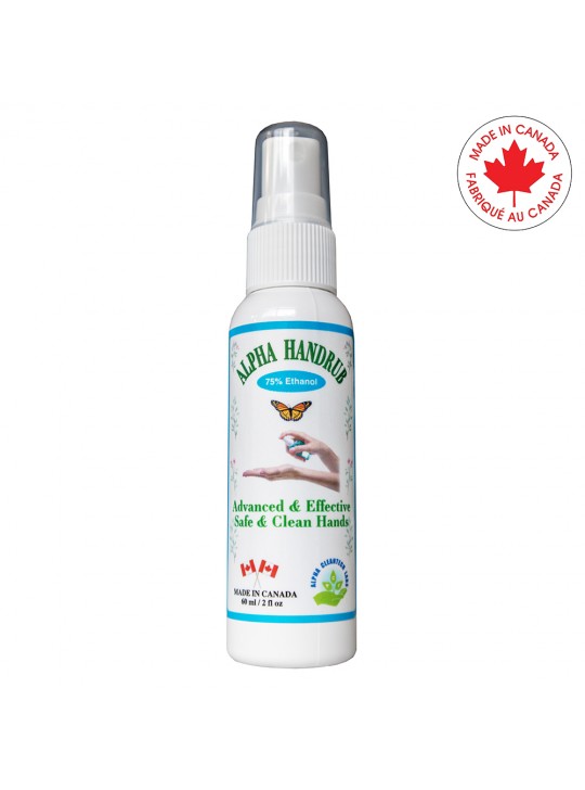 Alpha Hand Rub Mist Spray Liquid Sanitizers 75% Ethanol 60ml 6/ pack