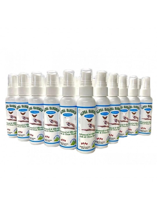 Alpha Hand Rub Mist Spray Liquid Sanitizers 75% Ethanol 60ml 6/ pack
