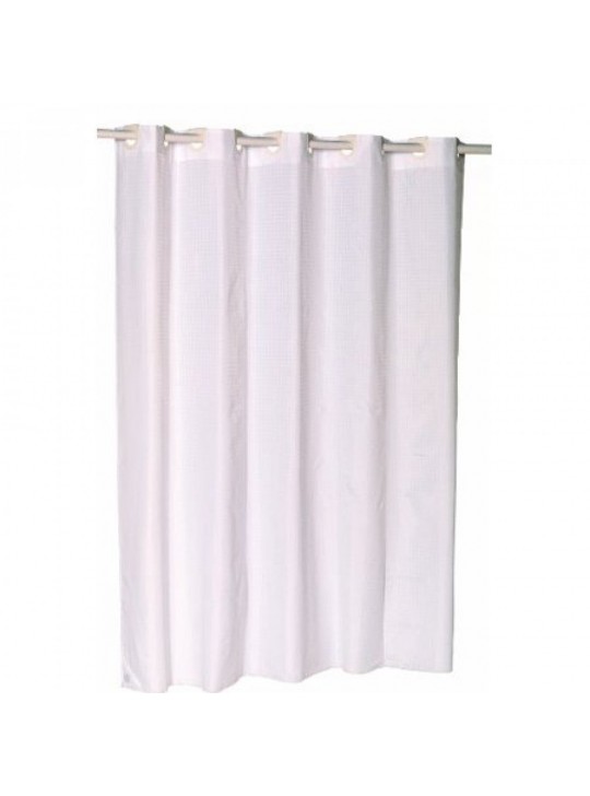 Shower Curtains- Water Resistant Nylon Single Layer w/ built-in hooks 72"x 77" 2/Pack