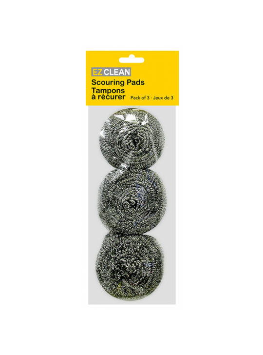 Heavy Duty Metal Scourers Dish Scrubber Round pads 3/Pack