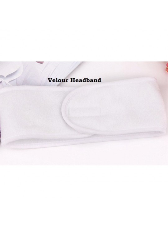 Luxury Velour Cotton Spa Sauna Women's Headband Hair Tie with extended velcro size Unisex 6/Pack